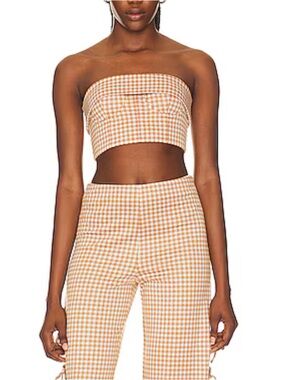 Gingham Strapless Bustier Chelsea Top